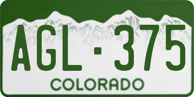 CO license plate AGL375