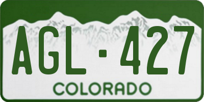 CO license plate AGL427