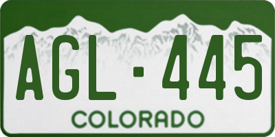 CO license plate AGL445