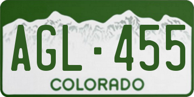CO license plate AGL455
