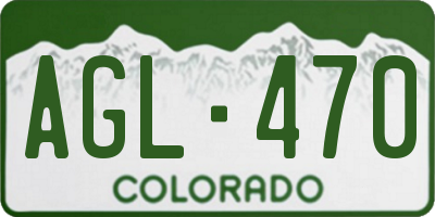 CO license plate AGL470