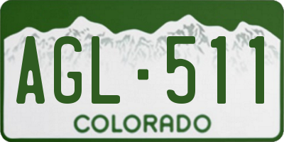CO license plate AGL511
