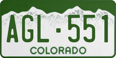 CO license plate AGL551