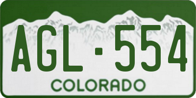 CO license plate AGL554