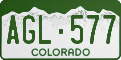 CO license plate AGL577