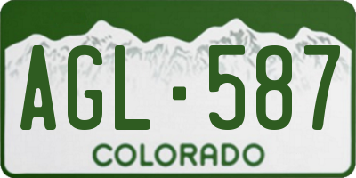 CO license plate AGL587