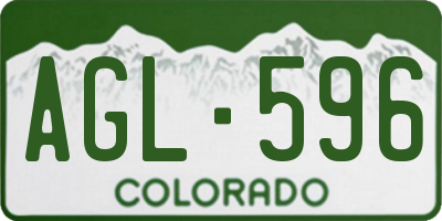 CO license plate AGL596