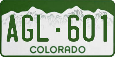 CO license plate AGL601