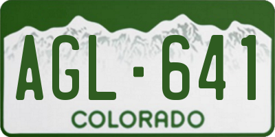 CO license plate AGL641