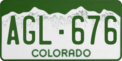 CO license plate AGL676