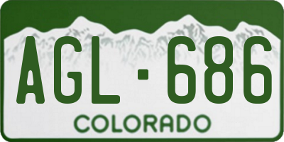 CO license plate AGL686