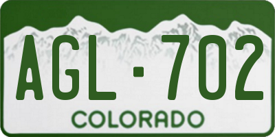 CO license plate AGL702