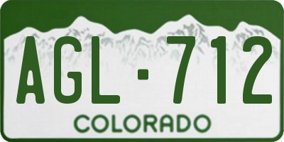 CO license plate AGL712