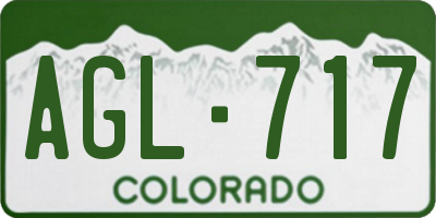 CO license plate AGL717