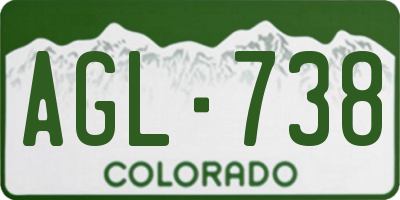 CO license plate AGL738
