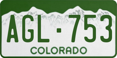 CO license plate AGL753