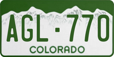 CO license plate AGL770