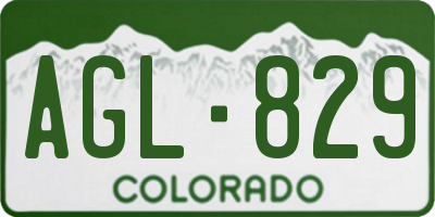 CO license plate AGL829