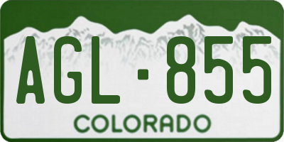 CO license plate AGL855