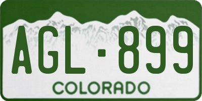 CO license plate AGL899
