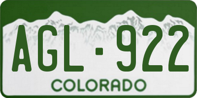 CO license plate AGL922