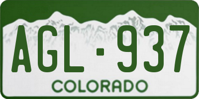 CO license plate AGL937