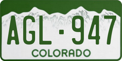 CO license plate AGL947