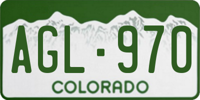 CO license plate AGL970