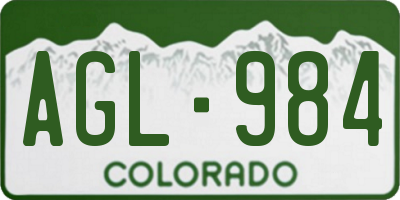 CO license plate AGL984