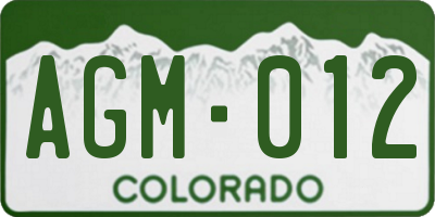 CO license plate AGM012
