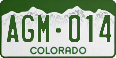 CO license plate AGM014