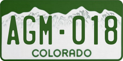 CO license plate AGM018