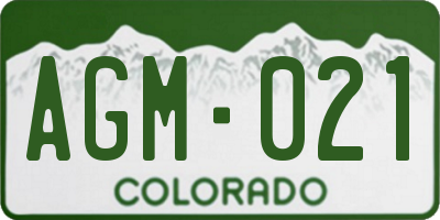 CO license plate AGM021