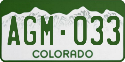 CO license plate AGM033