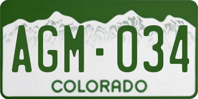CO license plate AGM034