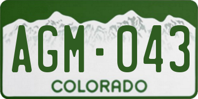 CO license plate AGM043