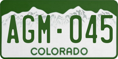 CO license plate AGM045