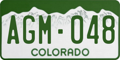 CO license plate AGM048