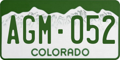 CO license plate AGM052