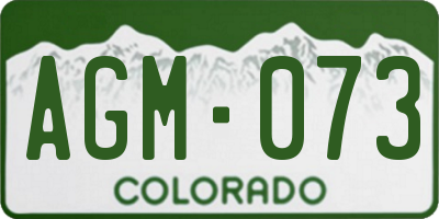 CO license plate AGM073