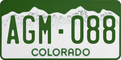 CO license plate AGM088