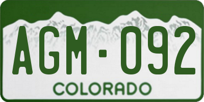 CO license plate AGM092