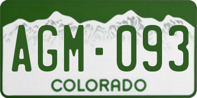 CO license plate AGM093