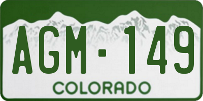CO license plate AGM149