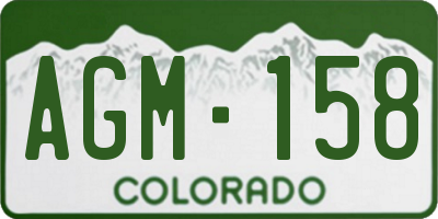 CO license plate AGM158