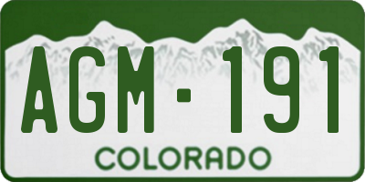 CO license plate AGM191