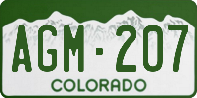 CO license plate AGM207