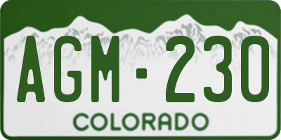 CO license plate AGM230