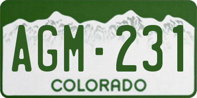 CO license plate AGM231