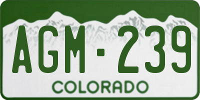 CO license plate AGM239